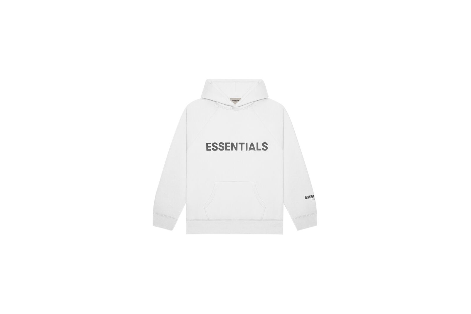 Fear of God Essentials 3D Silicon Applique Pullover Hoodie White | StockX