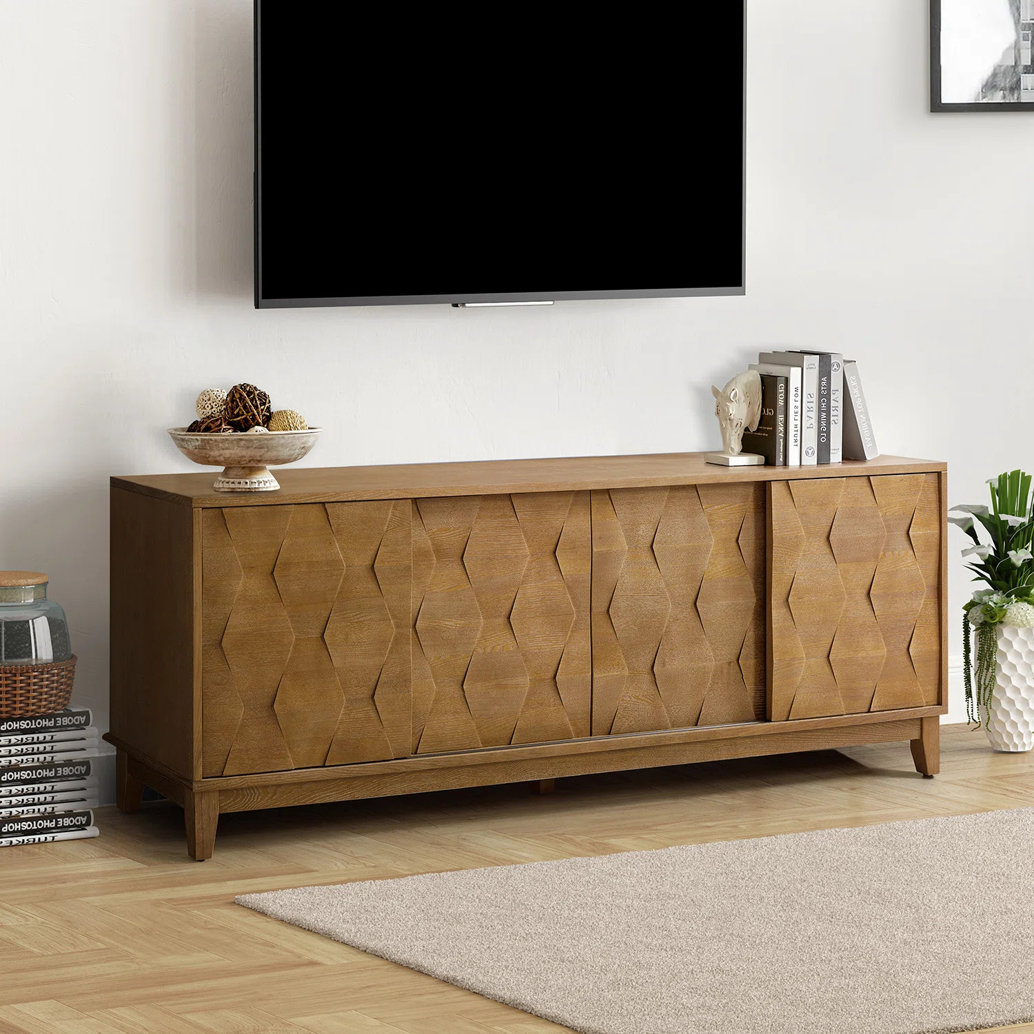 Sara 72'' Media Console for TVs up to 78" with 2 Drawers | Wayfair North America
