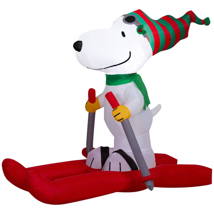 4.5’ Peanuts Snoopy on Skis Christmas Indoor/Outdoor Lighted Inflatable | Target