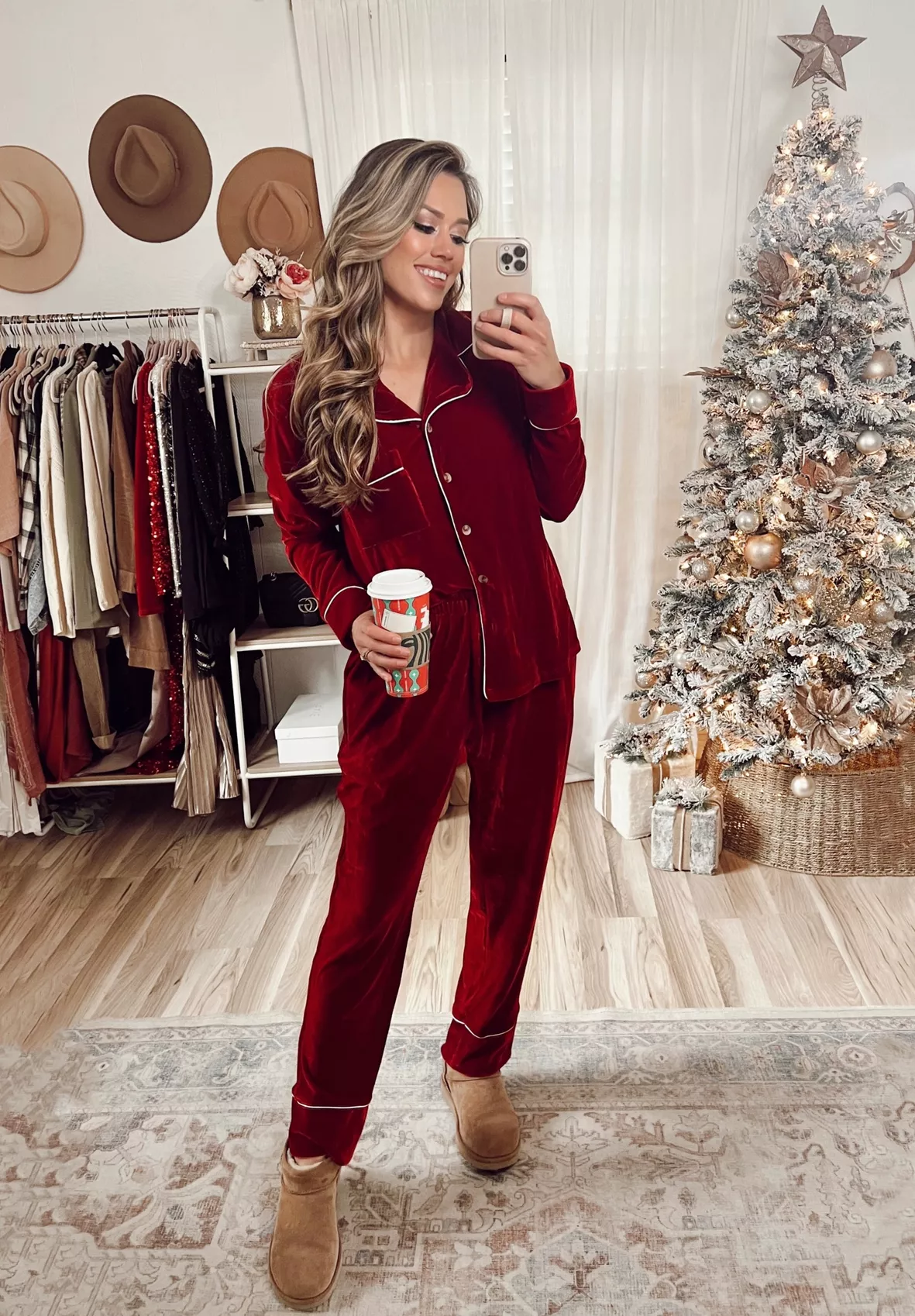 North Pole Burgundy Velvet Pajama … curated on LTK