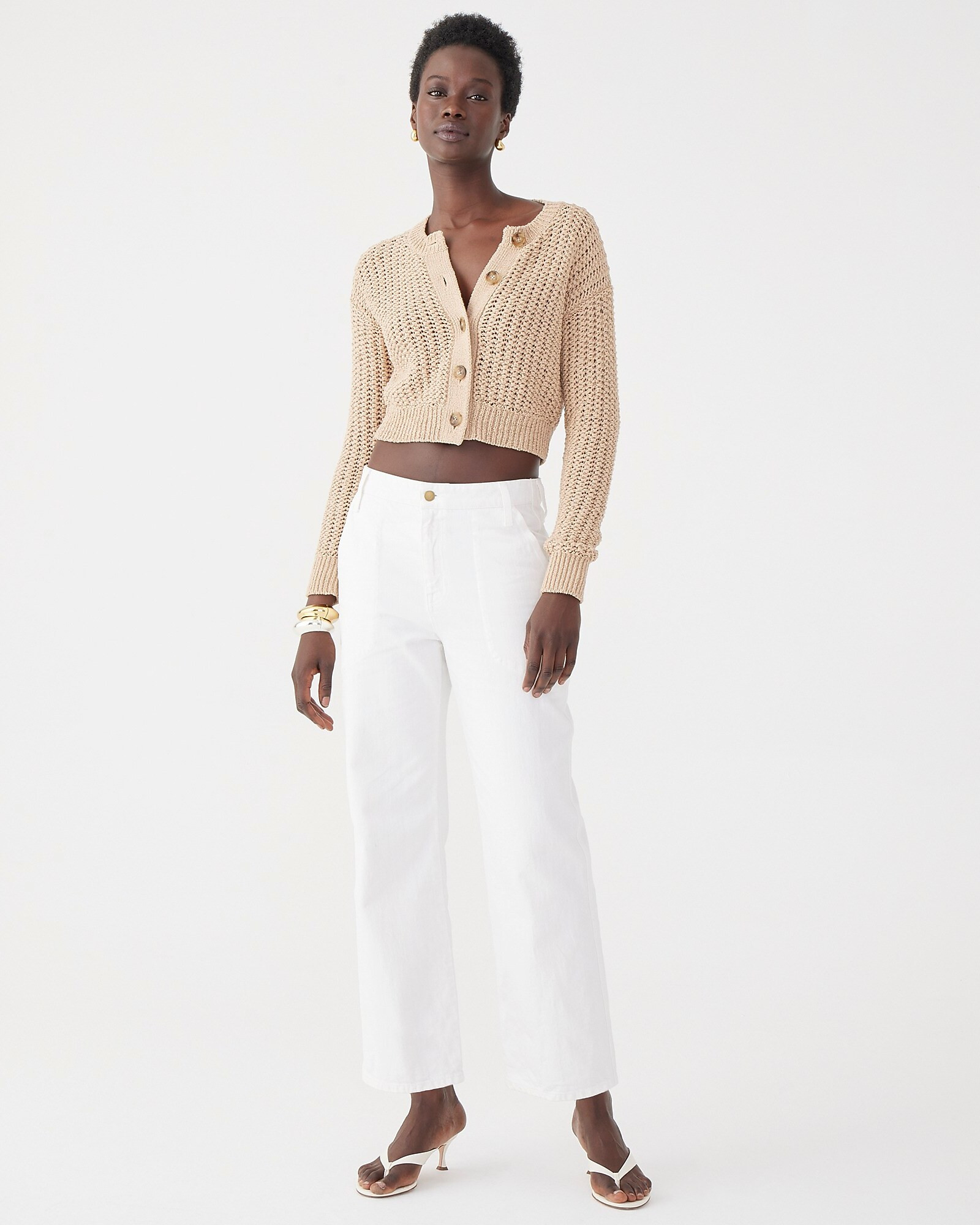 Sailor slim wide-leg jean in white | J. Crew US
