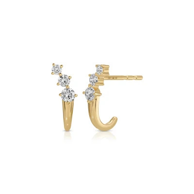 Diamond Leila Huggie Earrings | EF Collection