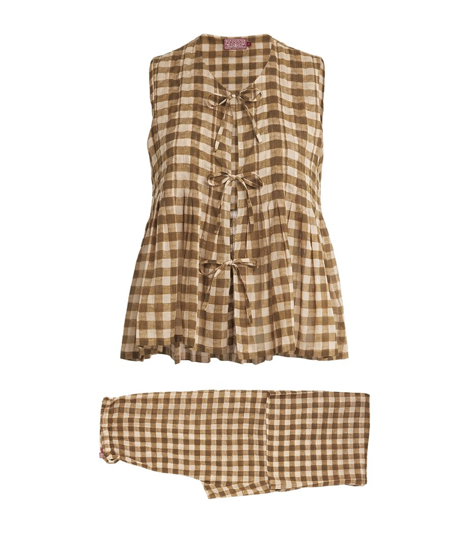 Cotton Gingham Print Pyjama Set | Harrods