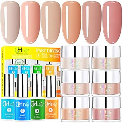 Dip Powder Nail Kit Acrylic Nail Dip Powder Kit G642 (6 nude color) | Amazon (US)