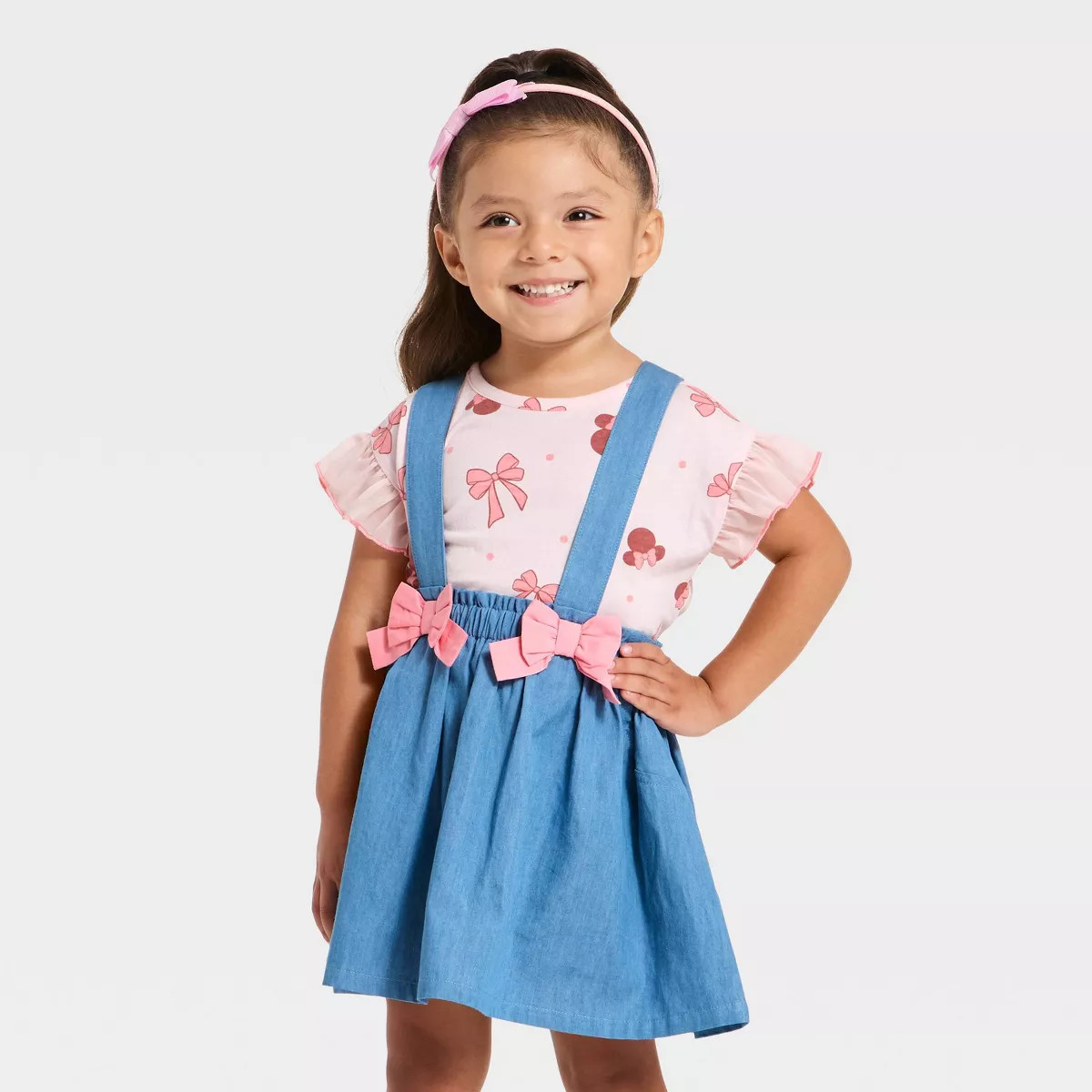 Toddler Girls' 2pc Disney Minnie Mouse T-Shirt & Skirt Set - Blue 2T | Target