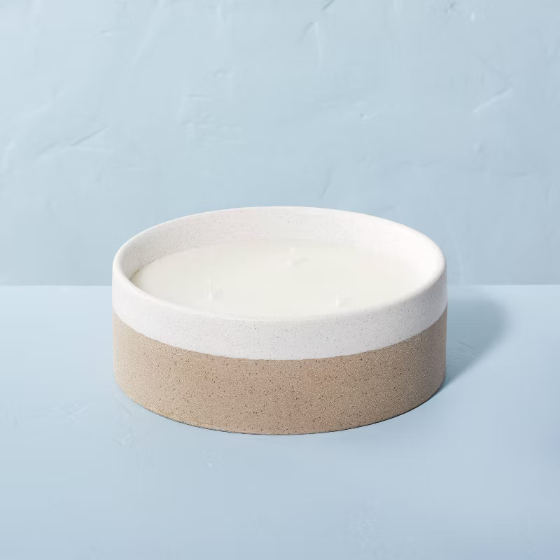 Citronella Ceramic & Raw Clay Two-Tone Candle - Hearth & Hand™ with Magnolia | Target