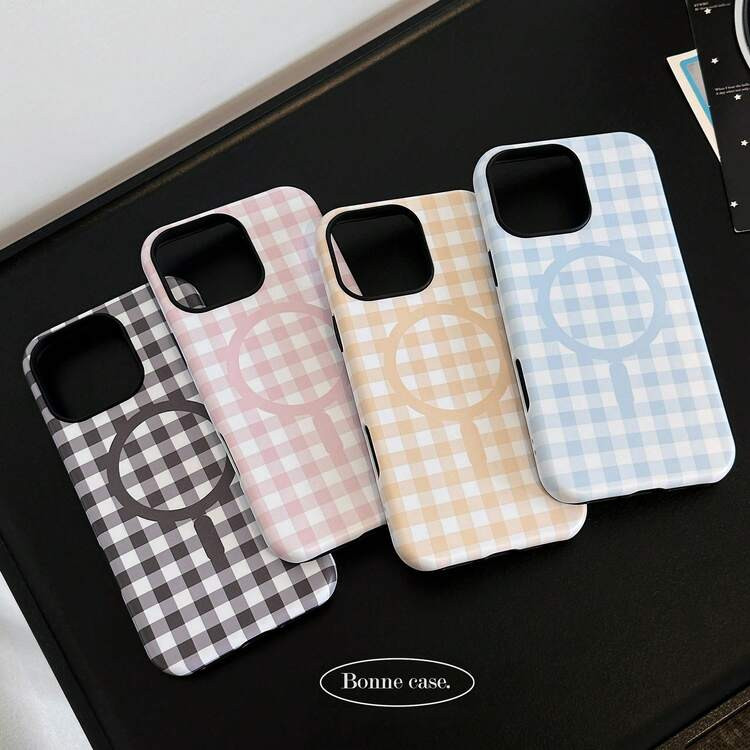 Pink GUCADI Personalized Pattern Magnetic Phone Case Compatible With Apple 16 Pro Max, Suitable For 13, 15 Dual-Layer 14 Matte Hard Shell, Minimalist Design For 11 Waterproof Shockproof Anti-Fall Scratch Resistant | SHEIN
