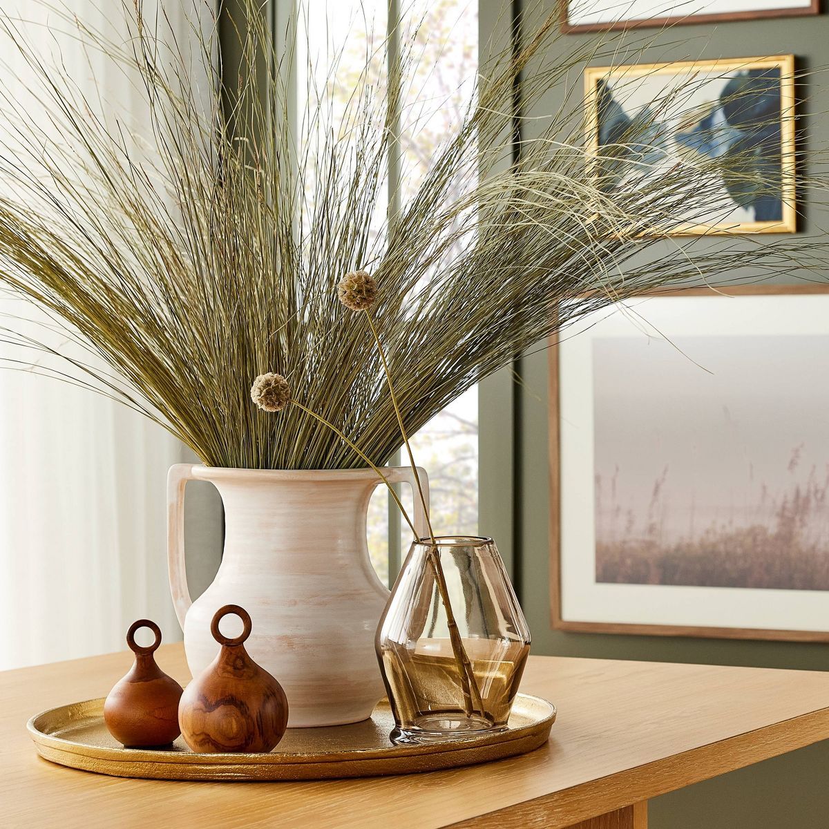 Pedestal Smoky Glass Vase - Threshold™ designed with Studio McGee | Target