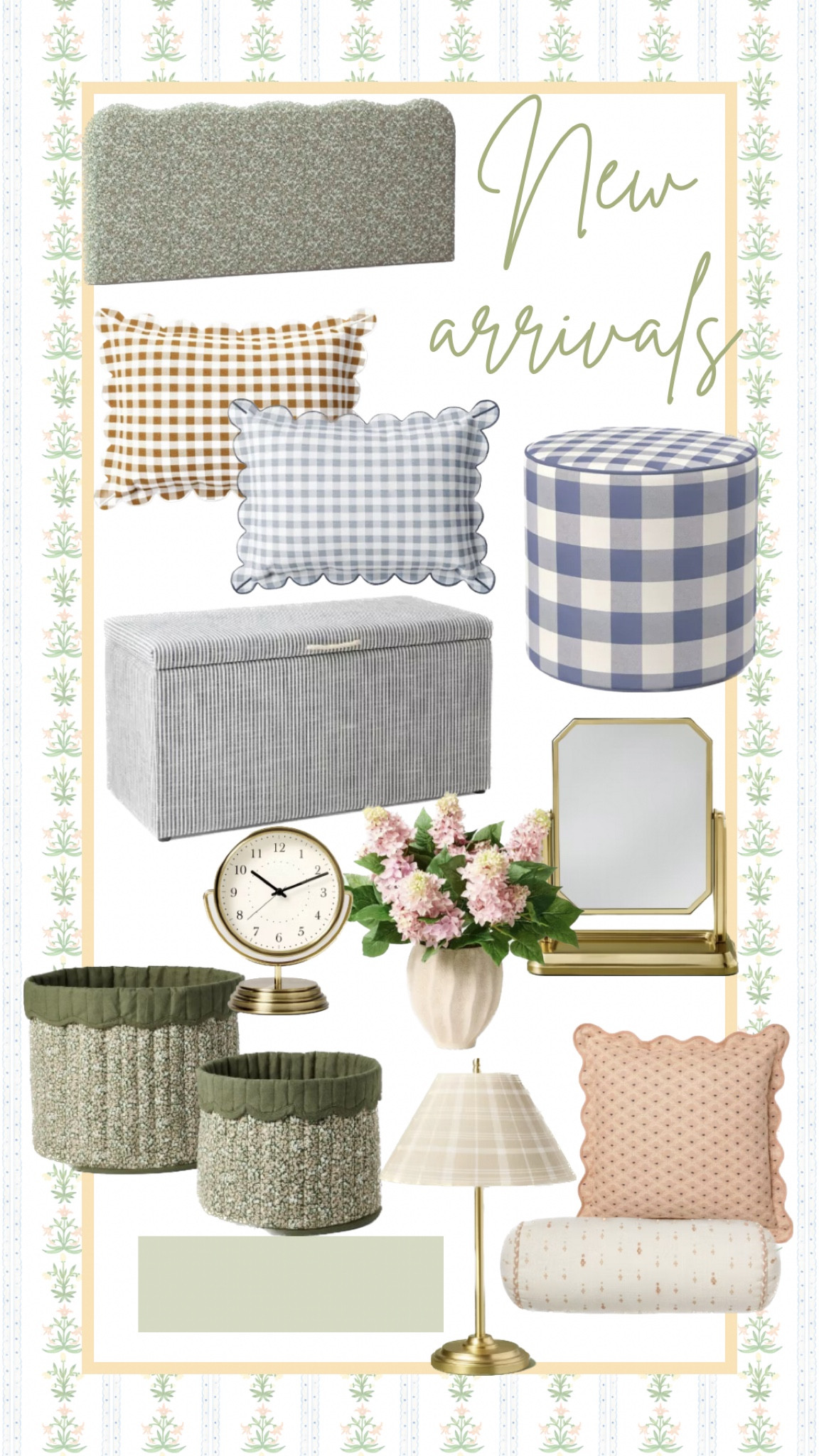 New arrivals for upcoming spring


Home decor, home new arrivals, springtime home, gingham home, grandmillenial home, traditional home, home storage, home refresh 

#LTKFindsUnder100 #LTKFindsUnder50 #LTKHome