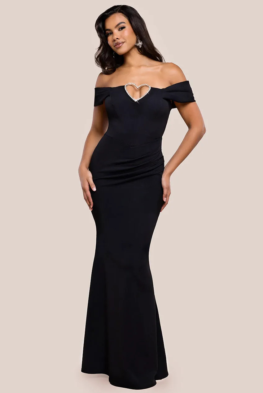 Dresses | Diamante Heart Trim Evening Maxi Dress | Goddiva | Debenhams UK