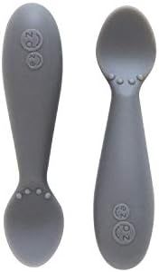 ezpz Tiny Spoon (2 Pack in Gray) - 100% Silicone Spoons for Baby Led Weaning + Purees - Designed ... | Amazon (US)