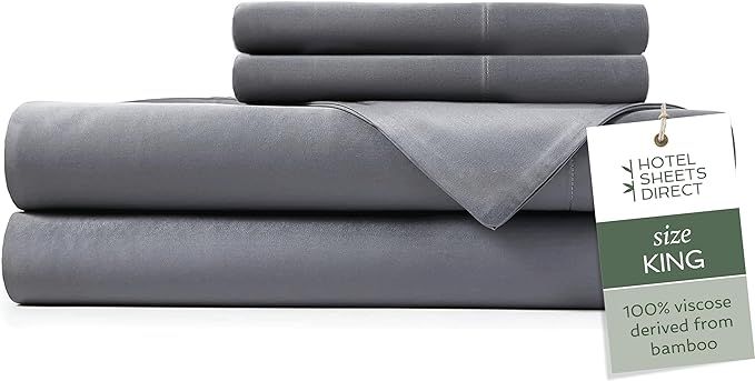 Hotel Sheets Direct 100% Viscose Derived from Bamboo Sheets King - Cooling Luxury Bed Sheets w De... | Amazon (US)
