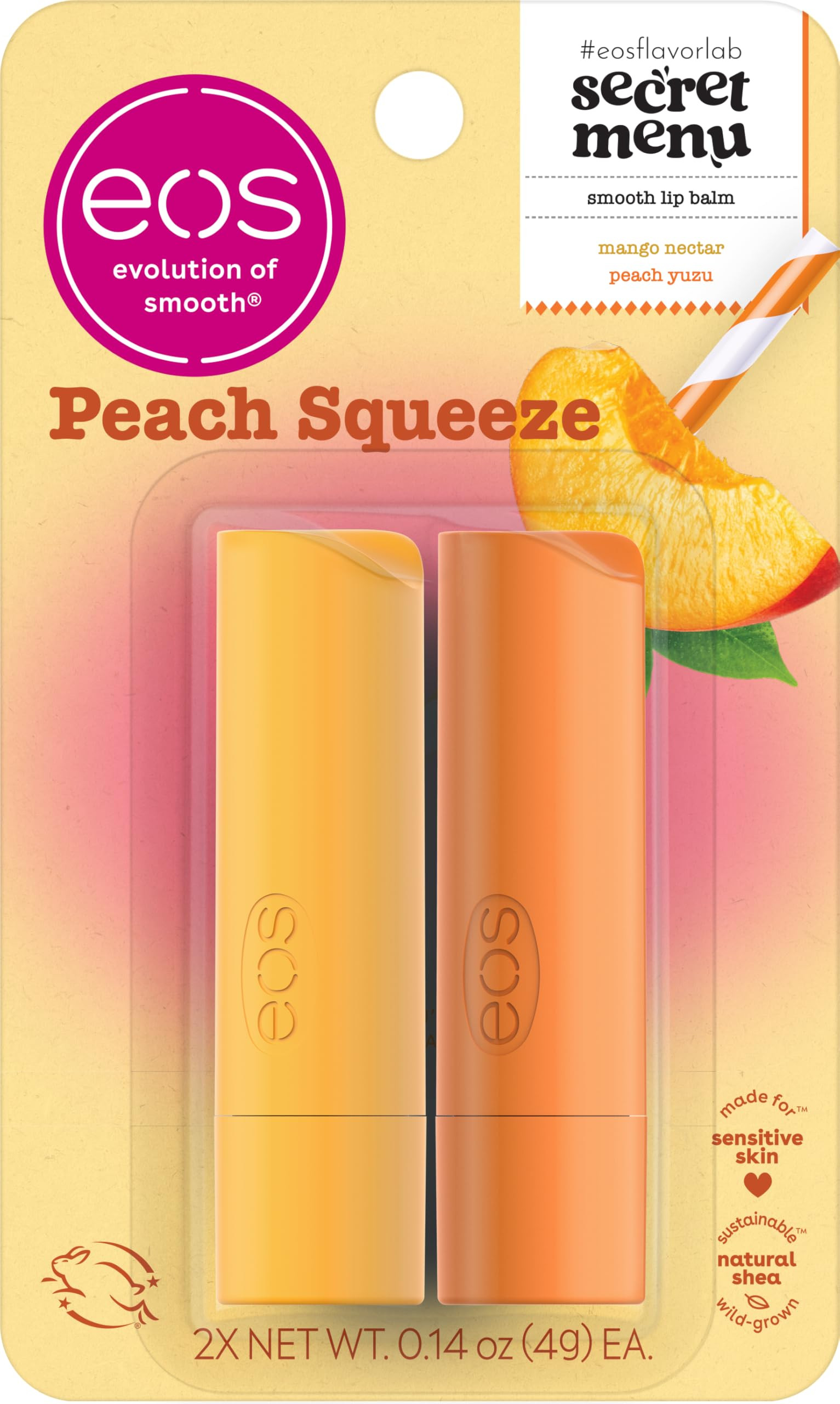 eos Flavor Lab Secret Menu Lip Balm - Peach Yuzu, Limited-Edition, Moisturizing, Hydrating, Dry L... | Amazon (US)
