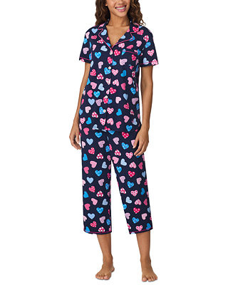Cuddl Duds Women's Cropped Short-Sleeve Pajama Set - Macy's | Macy's