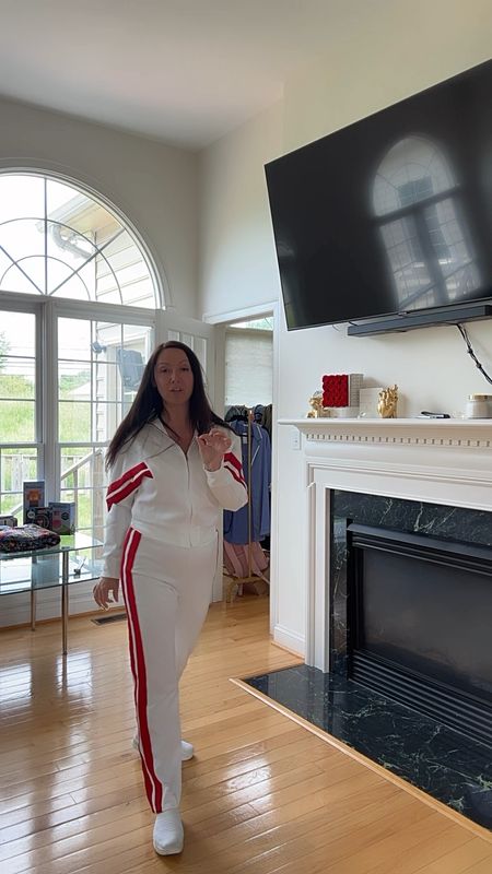 Super cute white with red patches tracksuit from Amazon! 

#LTKStyleTip