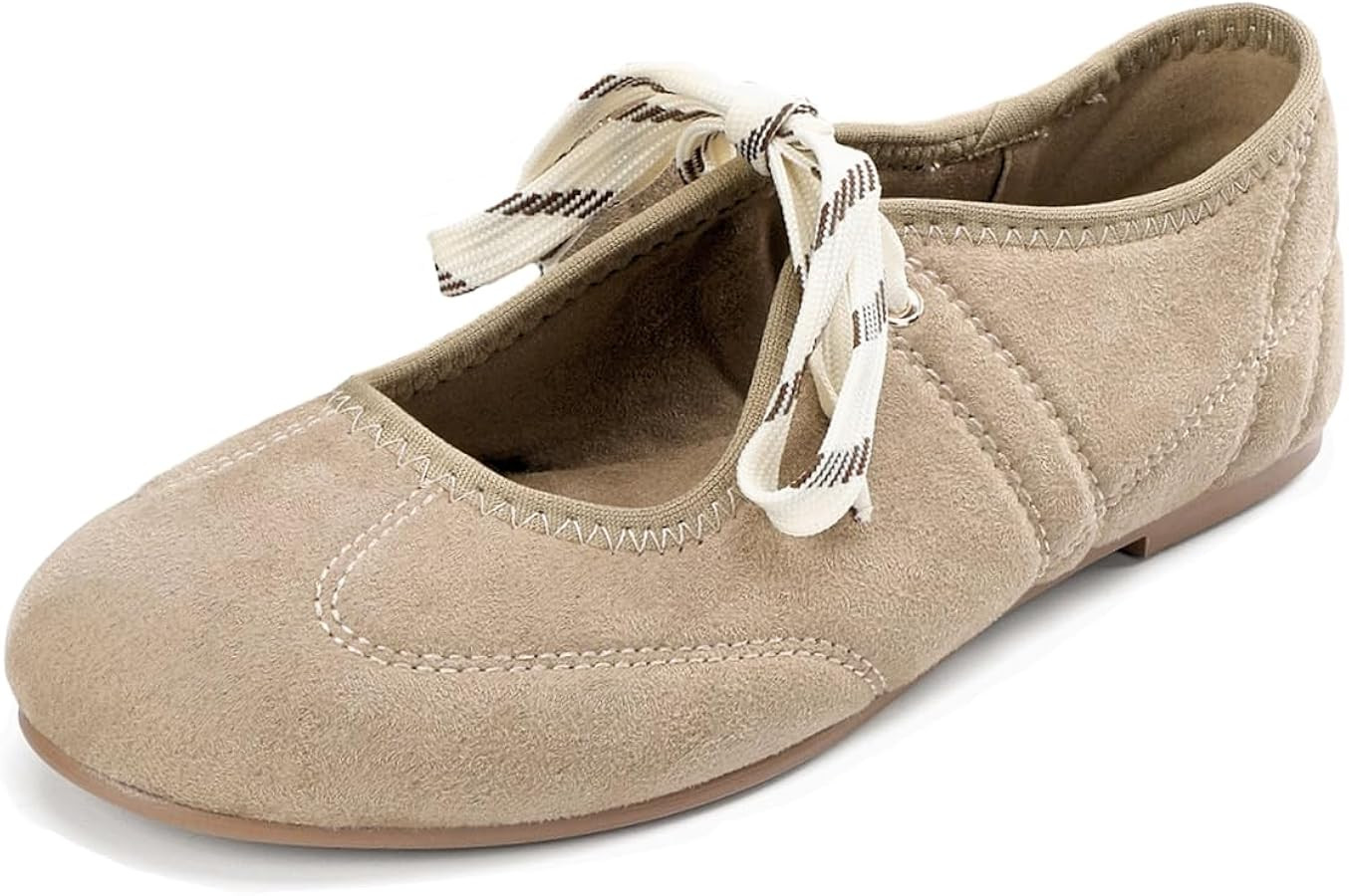 Women's Ballet Flats for Women with Bow, Comfortable Round Toe with Cross Straps, Slip On Mary Ja... | Amazon (US)