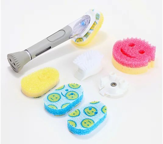 9pc Dish Daddy Soap Wand with Interchangable Cleaning Heads by Scrub Daddy - QVC.com | QVC