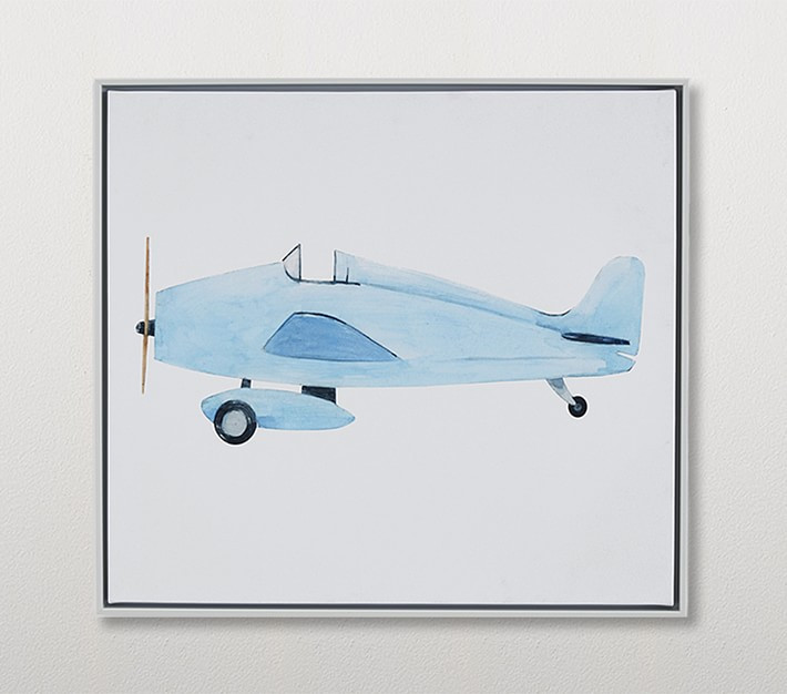 Watercolor Plane Wall Art | Pottery Barn Kids