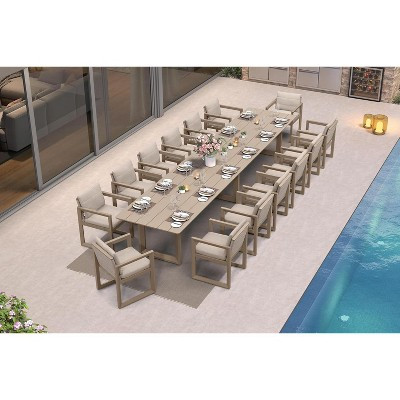 PURPLE LEAF Outdoor Dining Set for 14 Aluminum Luxury Patio Furniture Table and Chairs Set with R... | Target