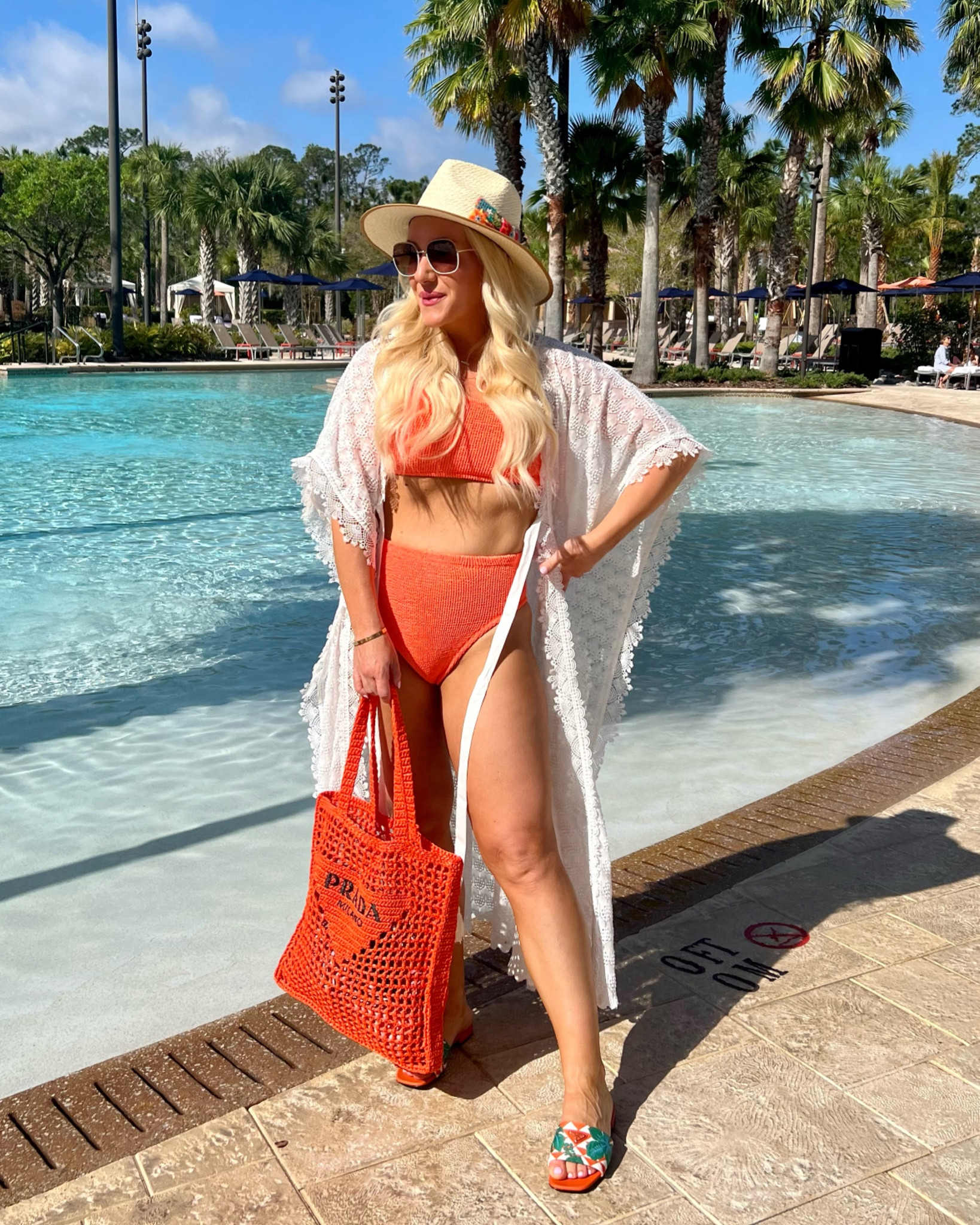 Hunza G high waisted swimsuit. Coverup. Swim look. Pool look. Mom swim. Swim style. Shopbop. Orange swimsuit. Coverup size XS

#LTKtravel #LTKSeasonal #LTKswim