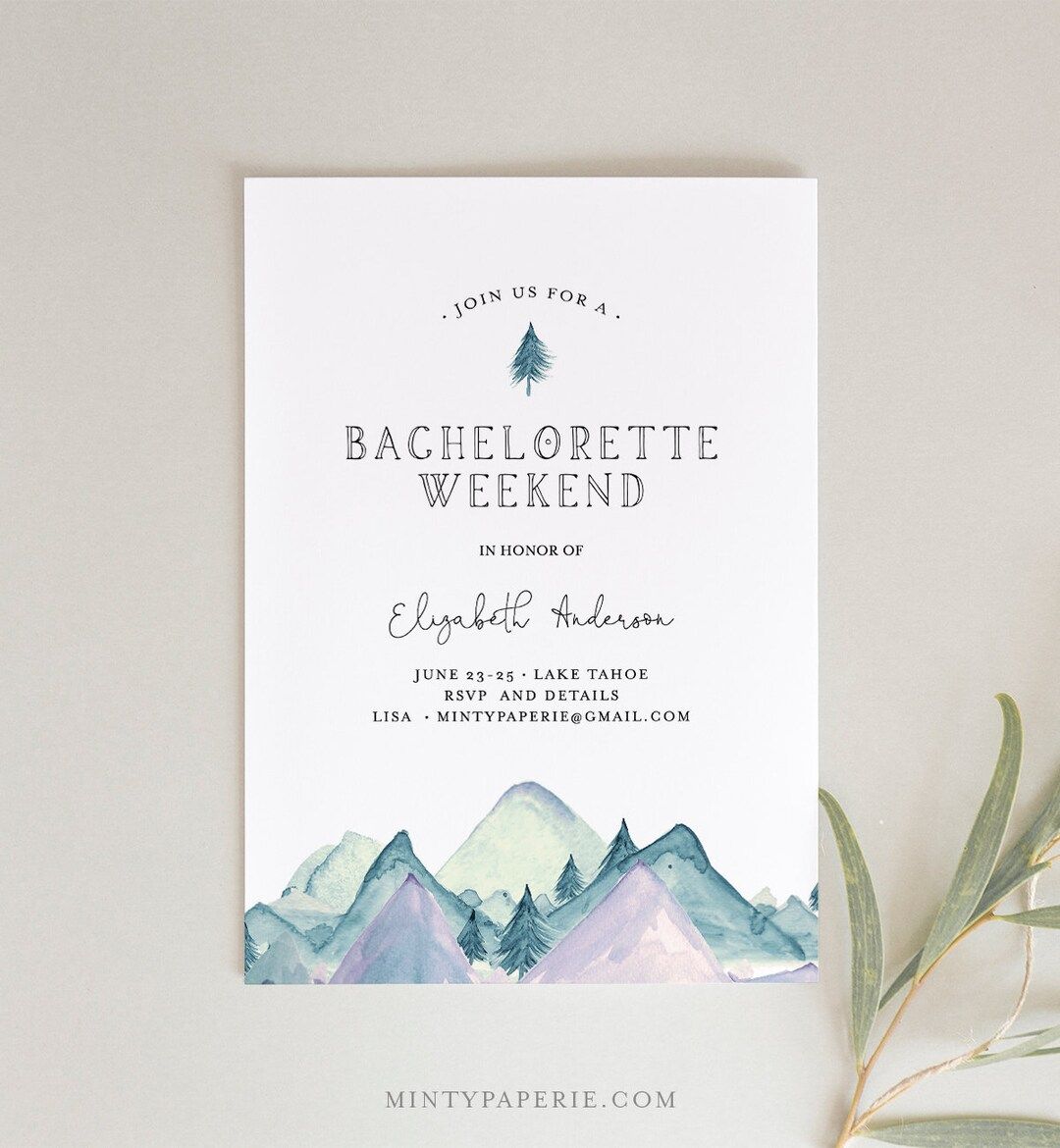 Mountain Retreat Bachelorette Weekend Invitation & Itinerary Template, Cabin, Camping, Lake Party... | Etsy (US)