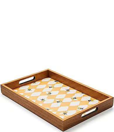MacKenzie-Childs Queen Bee Wood Serving Tray with Handles - Queen Bee | Dillard's