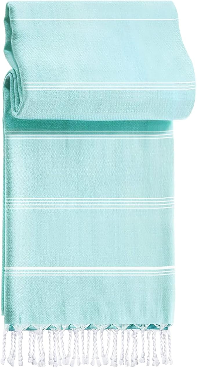 SEEBOTTLE Turkish Beach Towel (71" X 38", 1 Pack), 100% Cotton Large Soft Turkish Towel Lightweig... | Amazon (US)