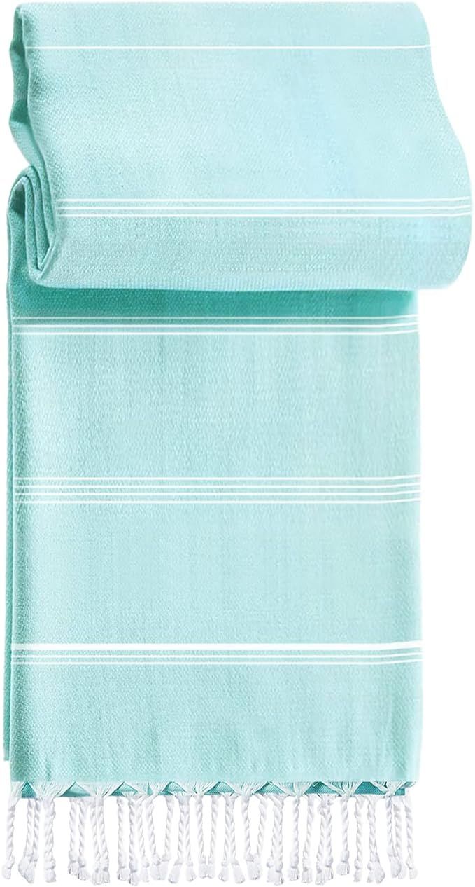 SEEBOTTLE Turkish Beach Towel (71" X 38", 1 Pack), 100% Cotton Large Soft Turkish Towel Lightweig... | Amazon (US)