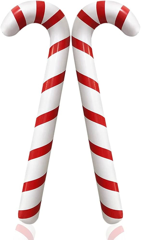 2pcs Inflatable Candy Canes Balloons for Christmas Candy Cane Decorations - Large Pool Floats Out... | Amazon (US)