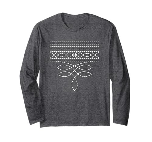 Western Boot Stitch Cowboy and Cowgirl Rodeo Long Sleeve T-Shirt | Amazon (US)