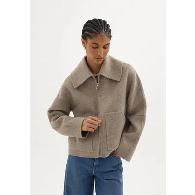 Hush Nerise Double Faced Zip Jacket in Oatmeal Marl at Nordstrom, Size Medium/large | Nordstrom