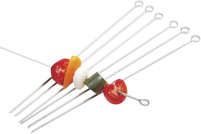 Norpro Stainless Steel 14-Inch Skewers, Set of 6, Silver | Amazon (US)