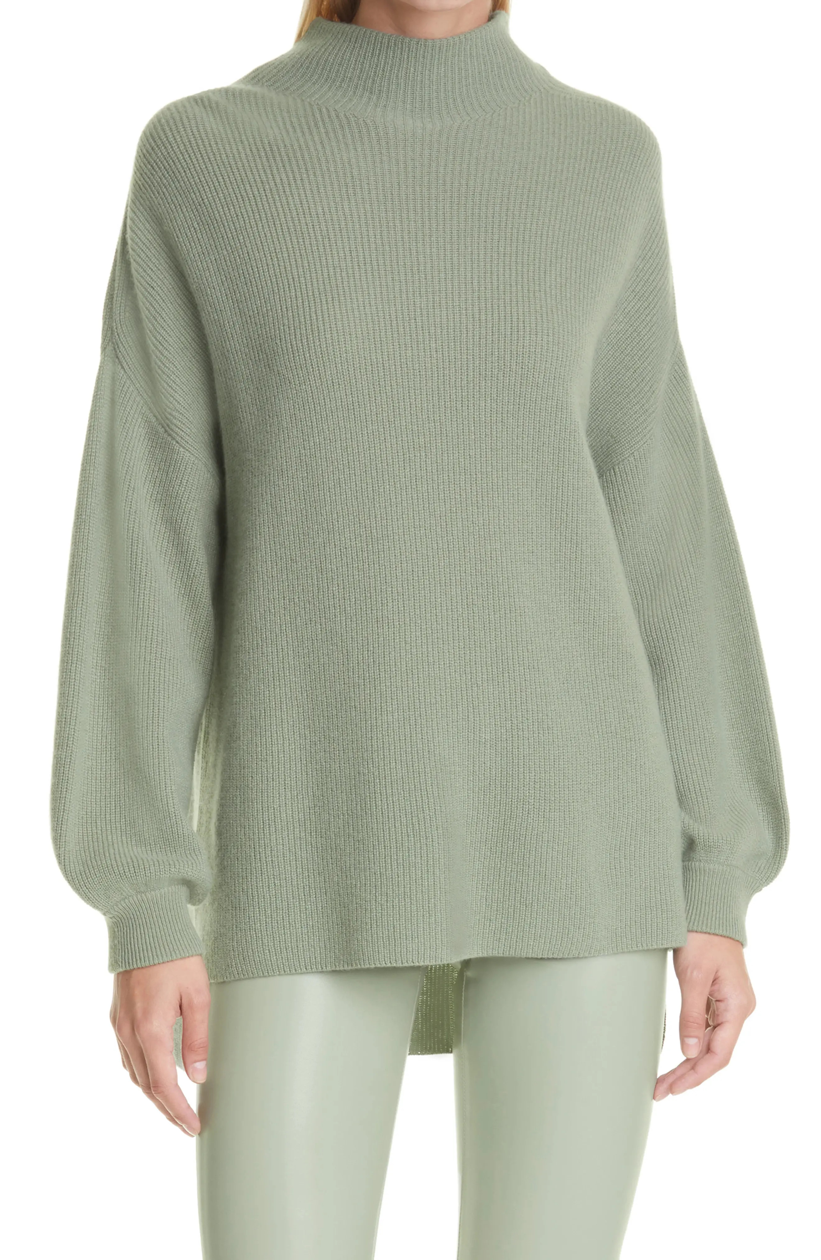 Alice + Olivia Caprice Drop Shoulder Tunic Sweater in Sage at Nordstrom, Size Medium | Nordstrom