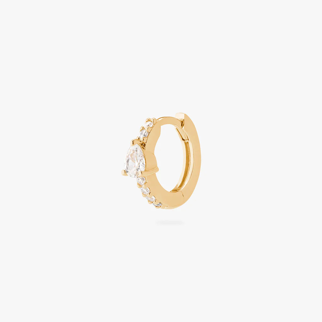 Pavé Pear Huggie | Studs