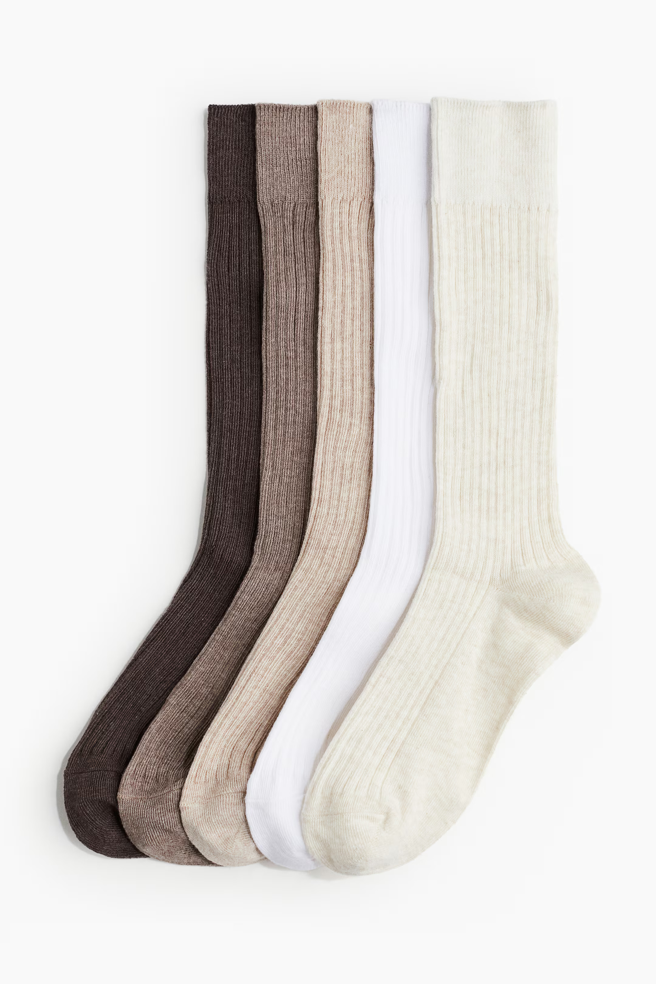 5er-Pack Socken - Weiß/Beige/Braun - Ladies | H&M AT | H&M (DE, AT, CH, NL, FI)