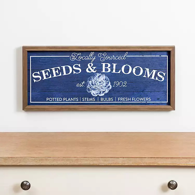 New!Blue Seeds and Blooms Wall Plaque | Kirkland's Home