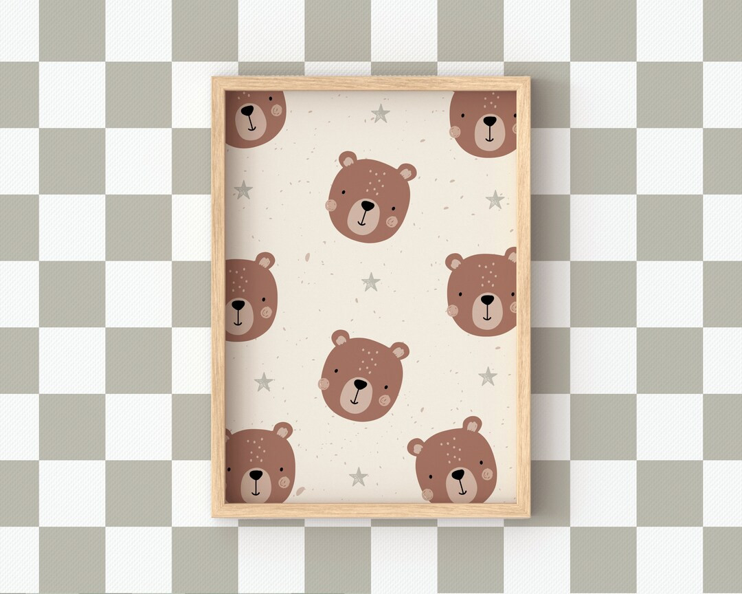 Teddy Bear, Print, Neutral Nursery, Kids Prints, Nursery Prints, Woodland, Bear, Teddy Bear Print... | Etsy (US)