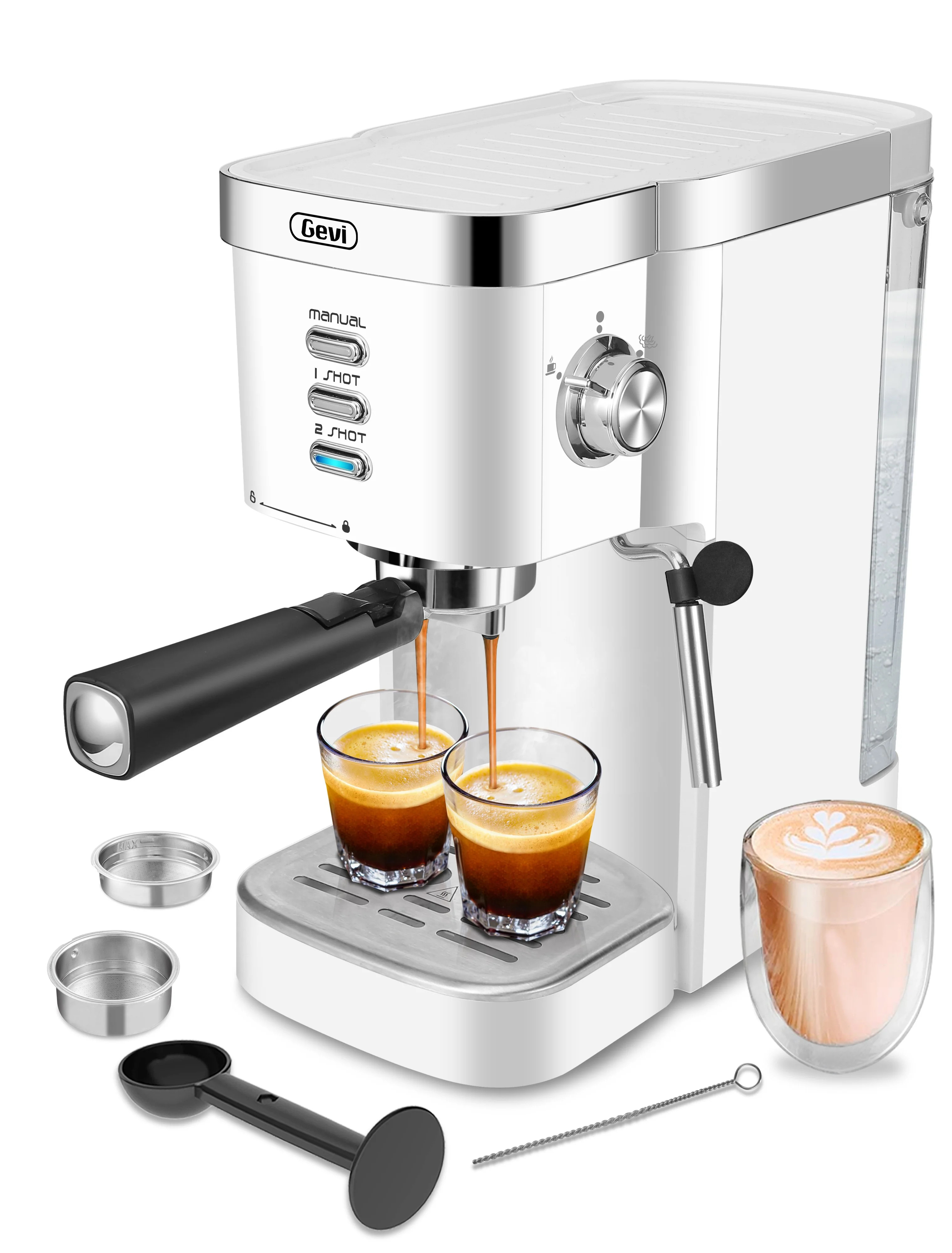 Gevi Espresso Machines 20 Bar Automatic Cappuccino Coffee Maker with Milk Frother Wand, 40.58 oz ... | Walmart (US)