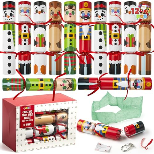 JOYIN 12 Pack Christmas Party Favor Non-Snap Party Table Favors with Christmas Characters Holiday Party Favor Supplies for Kids and Adults, Christmas Parties, Dinners and Holidays | Amazon (US)