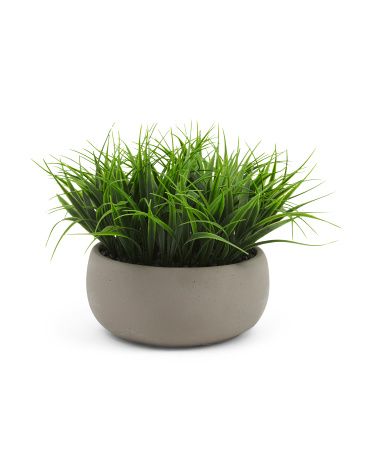9in Grass Bowl In Natural Cement | TJ Maxx