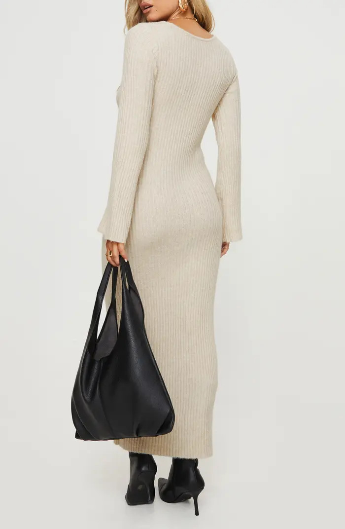 Princess Polly Malletti Long Sleeve Rib Maxi Sweater Dress | Nordstrom | Nordstrom