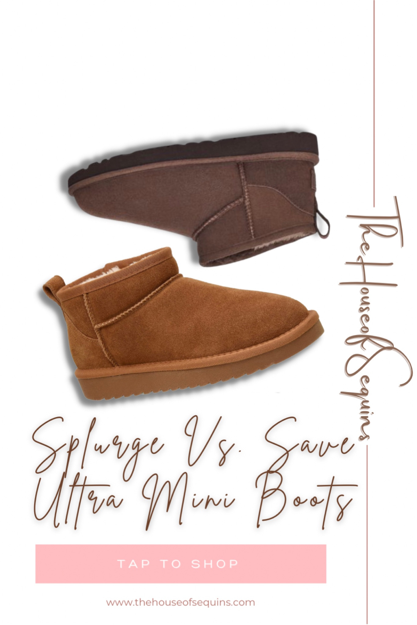 Splurge vs. Save: ultra mini boots.  Amazon finds, Walmart finds. #thehouseofsequins #houseofsequins #tiktok #reels #lifehacks #fall #ugg #amazon #sweaterweather  #boots 