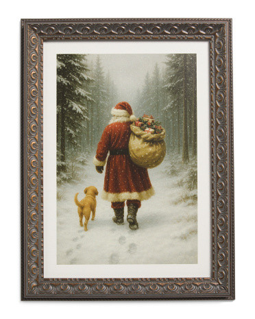 12x16 Santa Walking Dog Wall Art | Holiday Decor | Marshalls | Marshalls