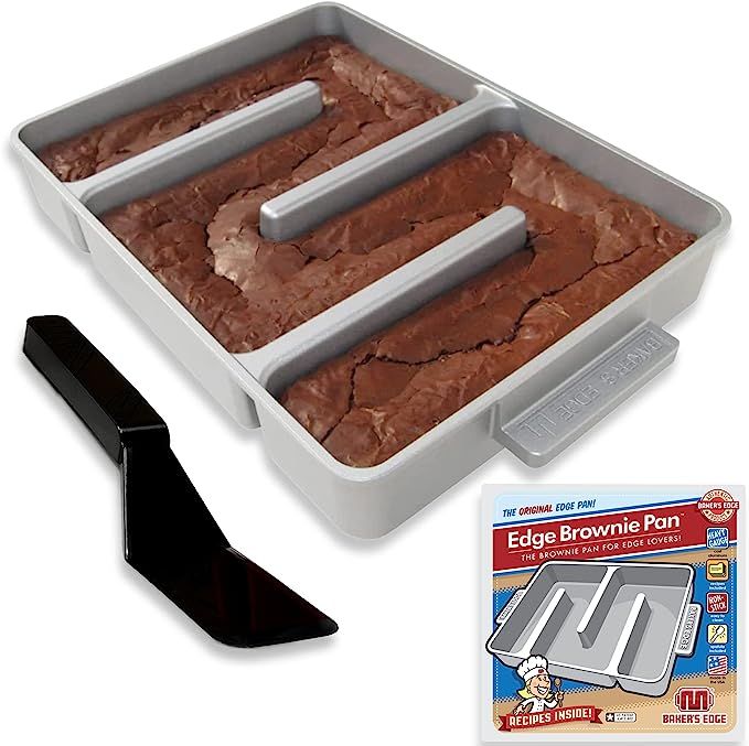 Baker's Edge Brownie Pan - The Original - All Edges Brownie Pan for Baking | Durable Nonstick Coa... | Amazon (US)