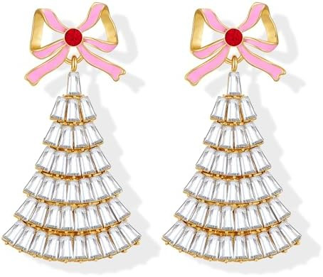 Christmas Earrings for Women Colorful Light Bulbs Disco Ball Xmas Tree Star Dangle Statement Earr... | Amazon (US)