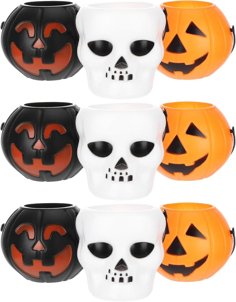 Halloween Candy Bucket 18pcs Halloween Candy Holder Mini Buckets Skull Pumpkin Mini Buckets Trick... | Amazon (US)
