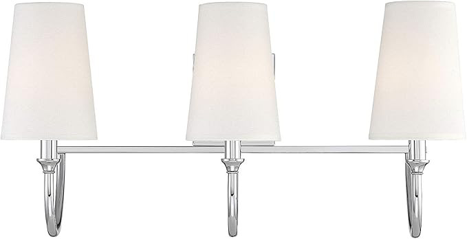 Savoy House 8-2542-3-109 Cameron Polished Nickel 3-Light Bathroom Vanity Light (24" W x 12" H) | Amazon (US)