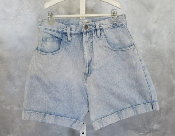 Vintage High Waisted Denim Shorts Size 10 Light Wash 14 | Etsy | Etsy (US)