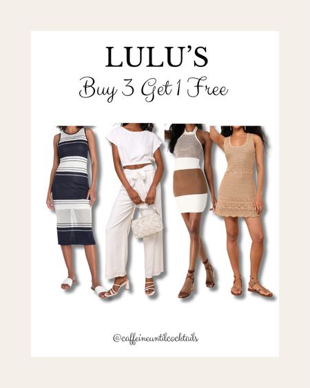 Items I’ve had my eye on at LULU’s! All sale finds are buy 3 get 1 free NOW! Summer dress, vacation style, crochet dress, two piece set, swimsuit coverup 

#LTKSaleAlert #LTKSeasonal #LTKStyleTip