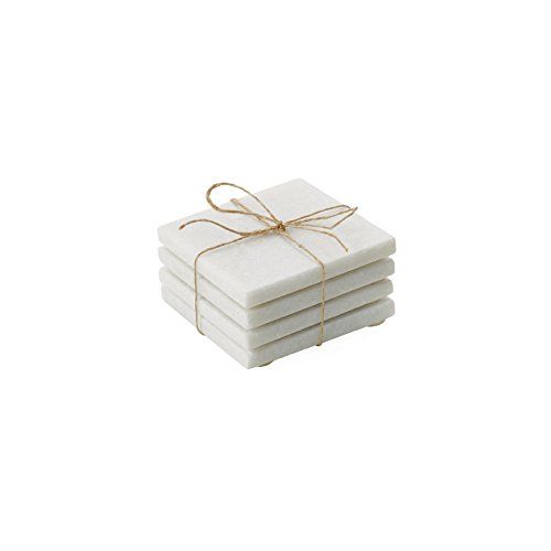 Torre & Tagus 910523 Square Marble Coasters, Set of 4 | Amazon (US)